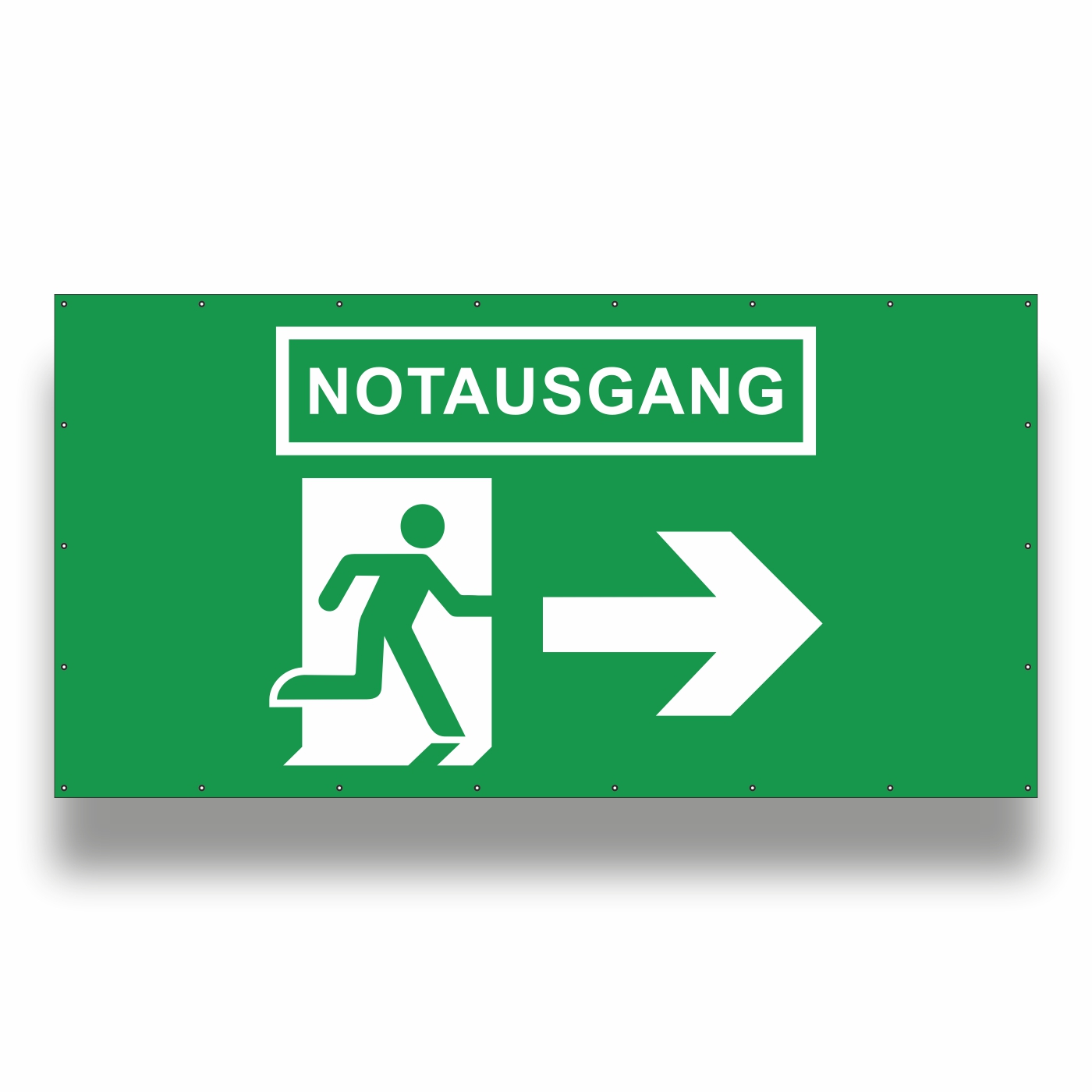 Bauzaunbanner Notausgang (Pfeil rechts)
