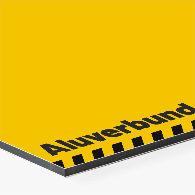 Bedruckte Aluminiumverbundplatte (Dibond) von Bauzaun-Druck.de