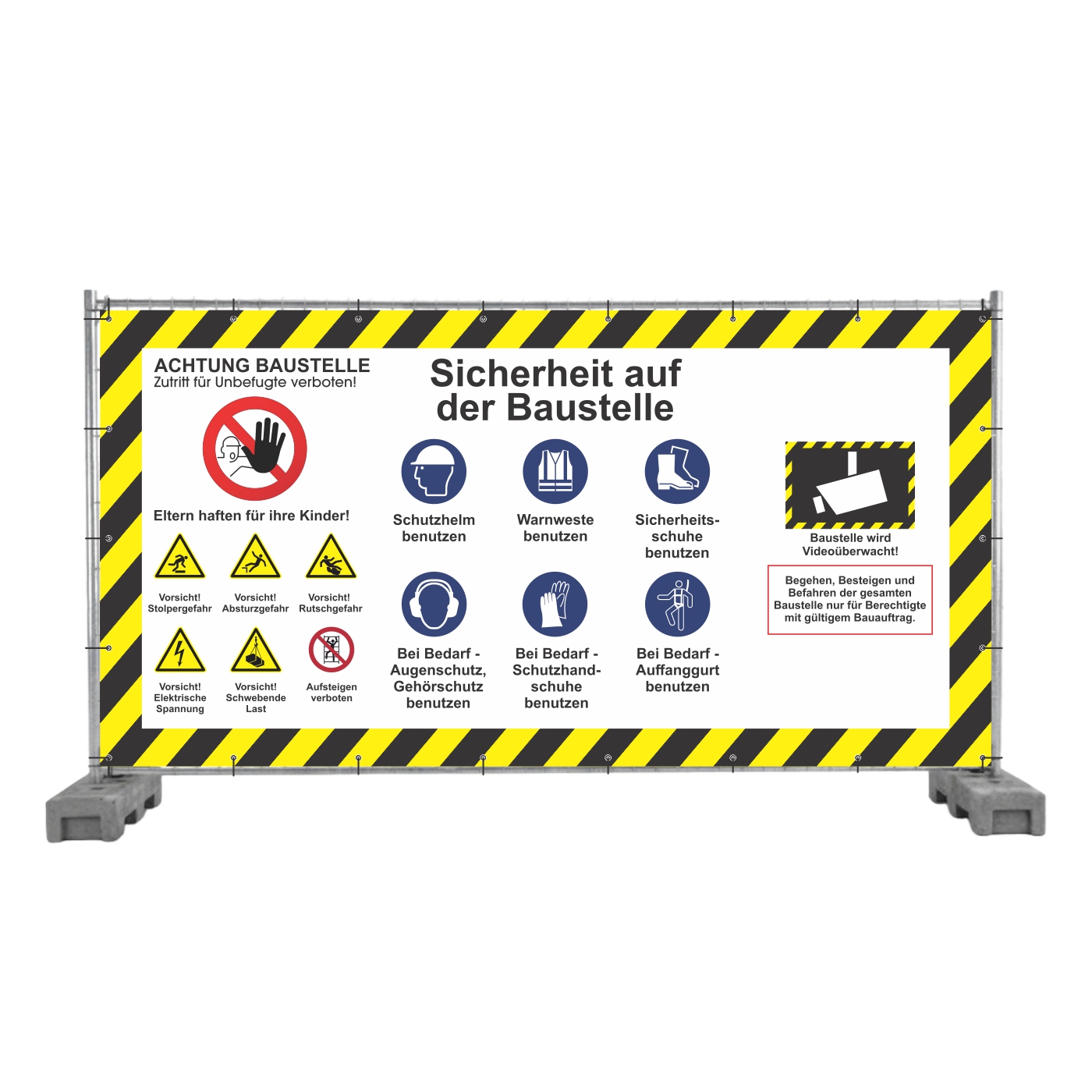 Bauzaunbanner Achtung Baustelle
