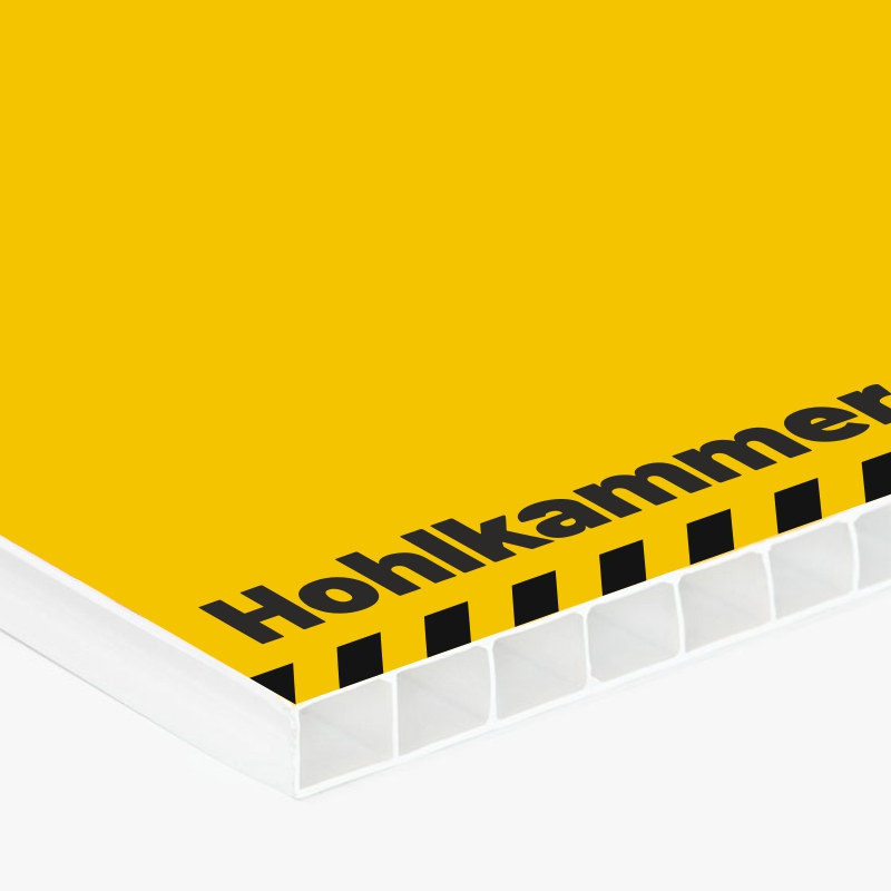 Bedruckte Hohlkammerplatte von Bauzaun-Druck.de