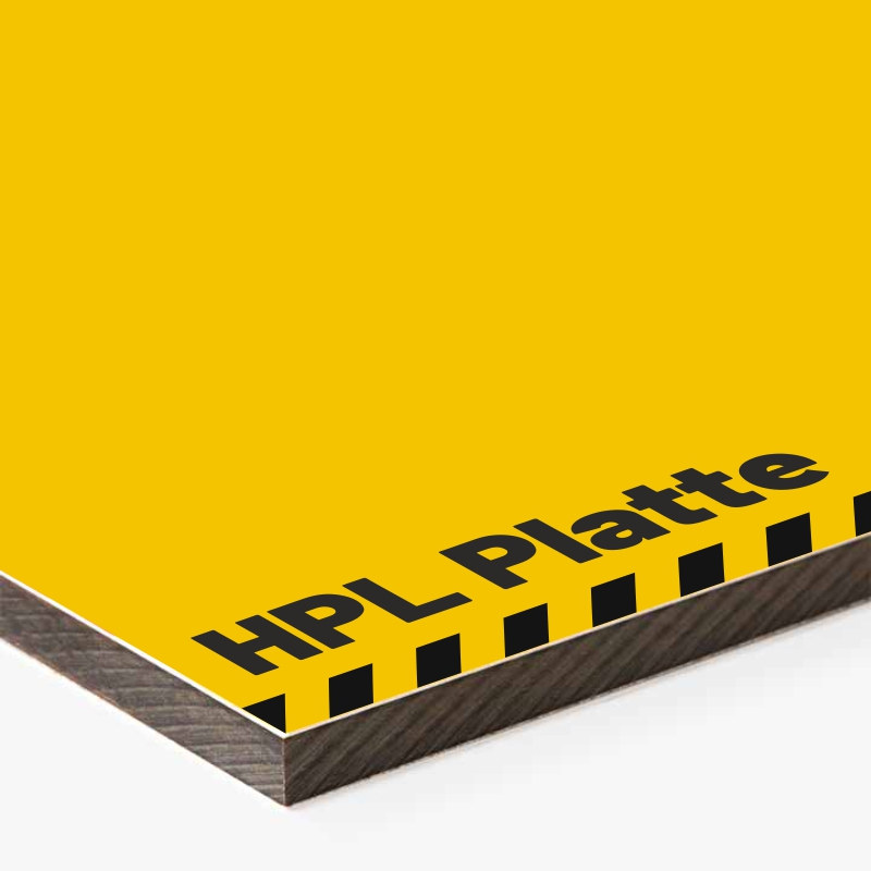 Bedruckte HPL-Platte von Bauzaun-Druck.de