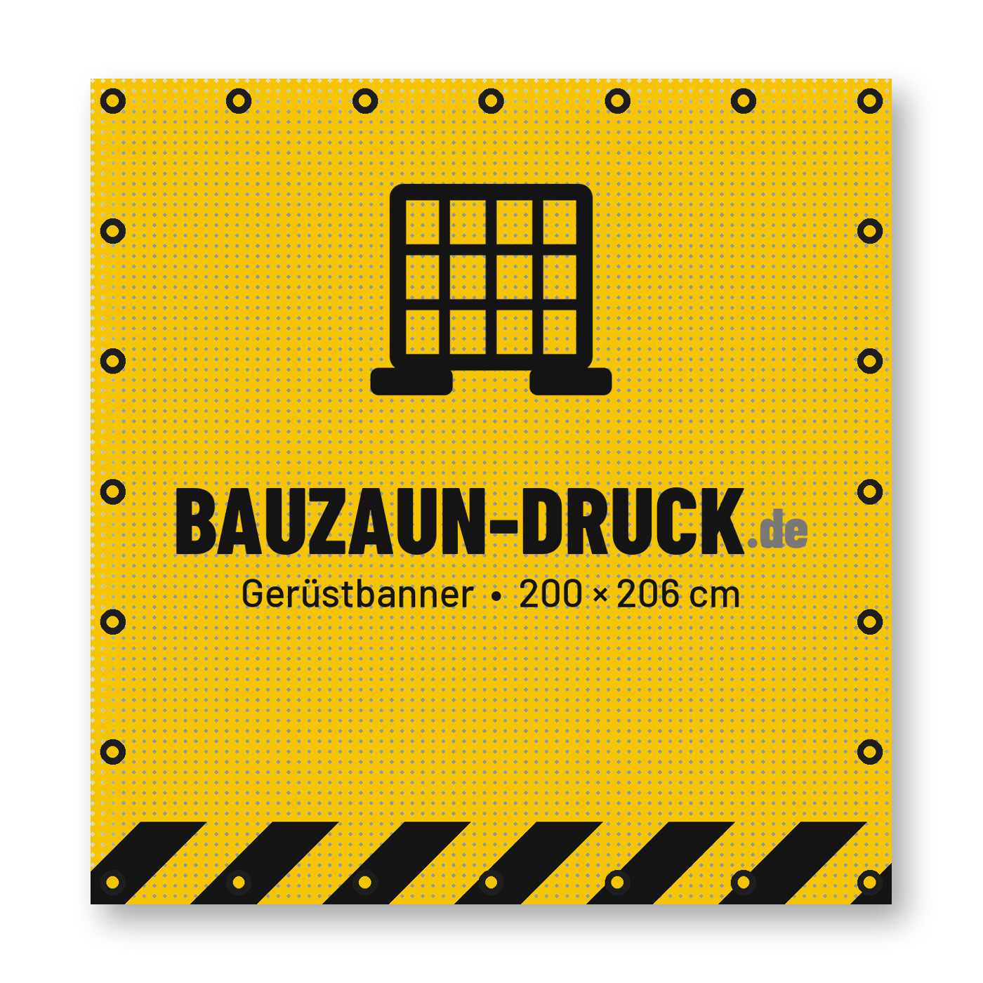 Gerüstbanner 200 × 206 cm von Bauzaun-Druck.de