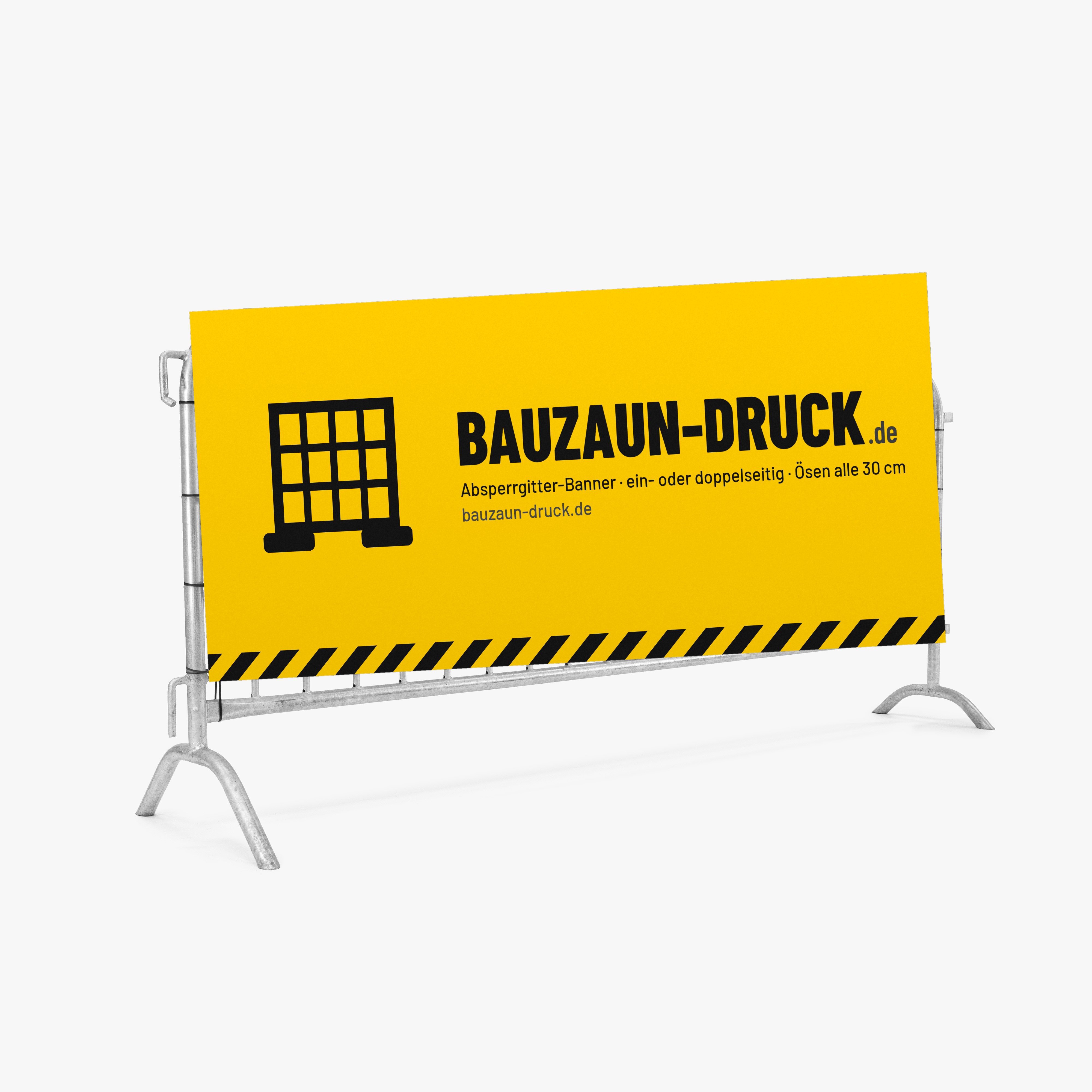 Absperrgitter-Banner an Polizeigittern