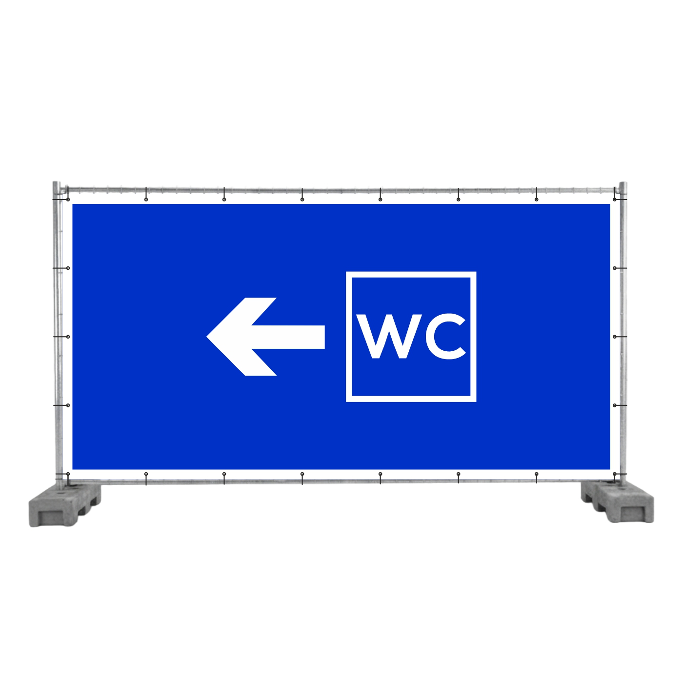 Bauzaunbanner WC (Pfeil links)