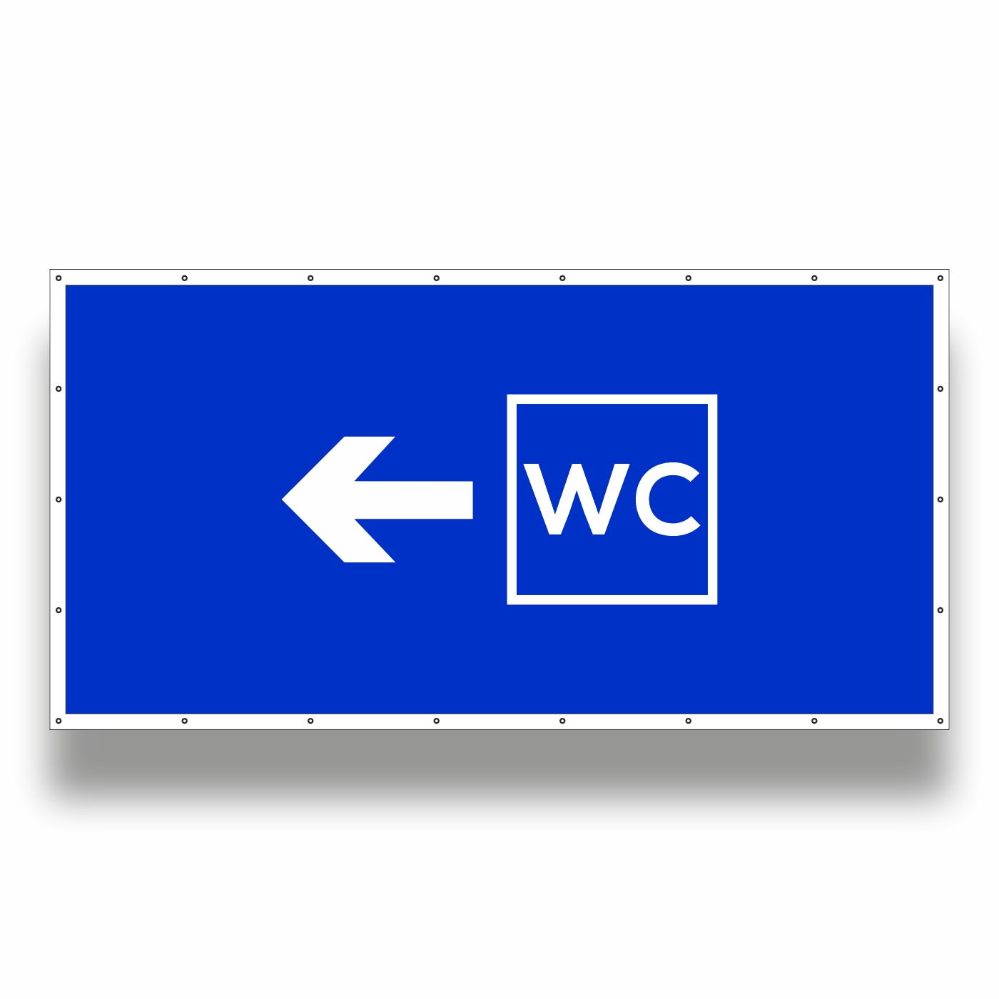 Bauzaunbanner WC (Pfeil links)