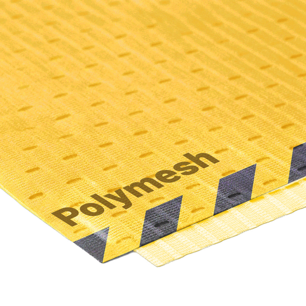 Bedrucktes Polymesh von Bauzaun-Druck.de in Nahaufnahme